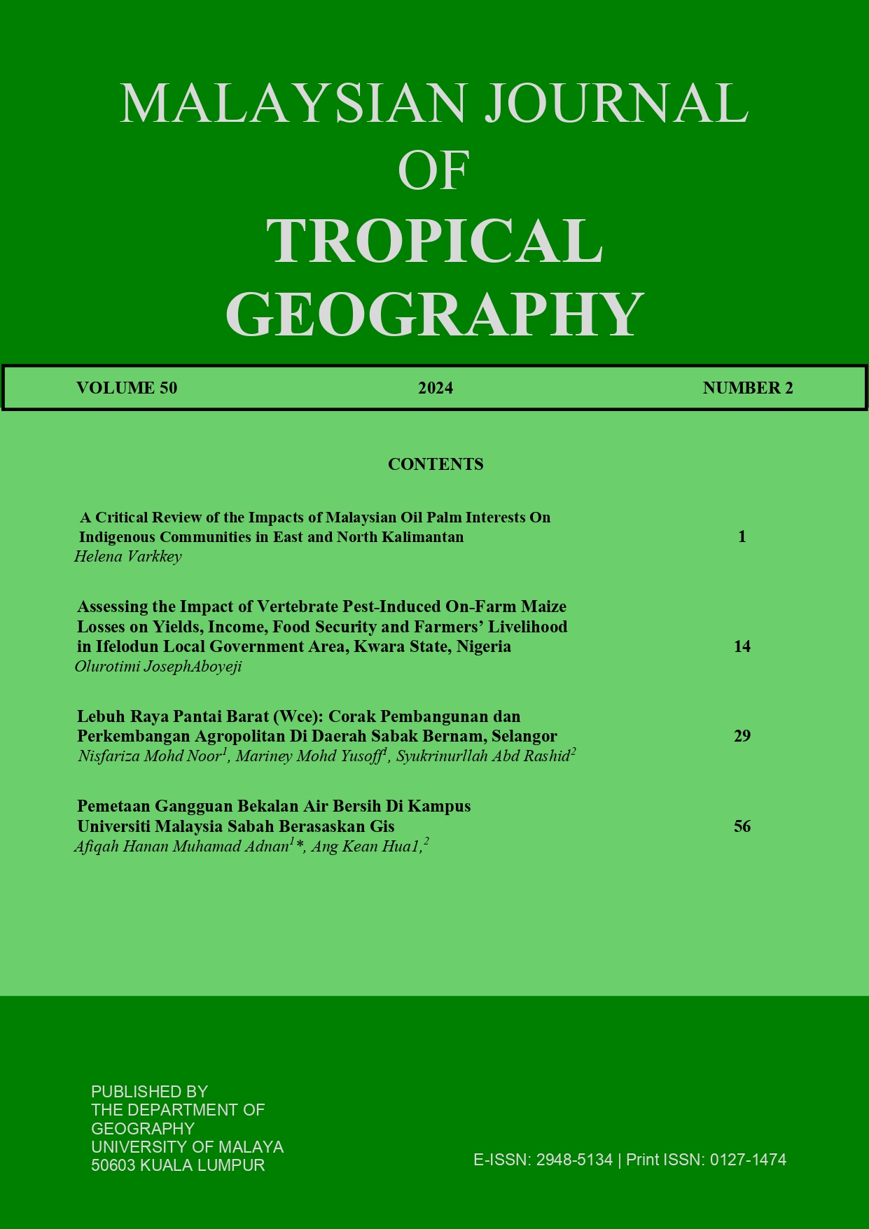 					View Vol. 50 No. 2 (2024): MJTG VOLUME 50, 2024
				